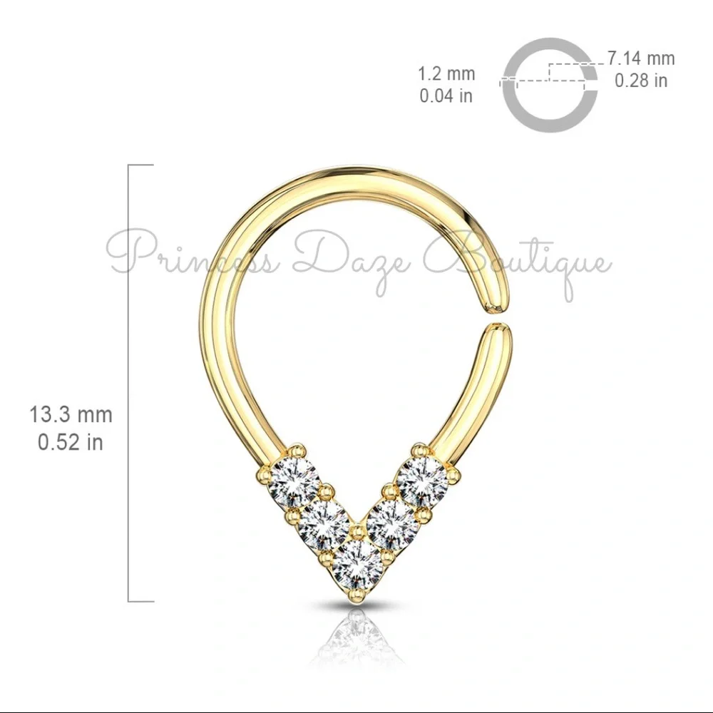 Pear Shaped Bendable Ring Ear Cartilage Tragus Septum‎ Nose Hoop Piercings